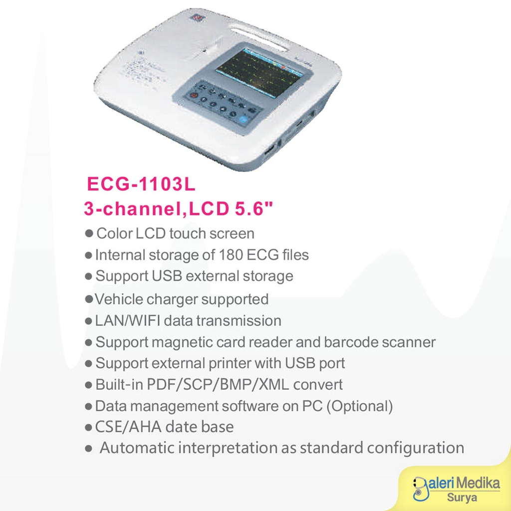 Carewell EKG 3 Channel 1103L LCD 5.6"