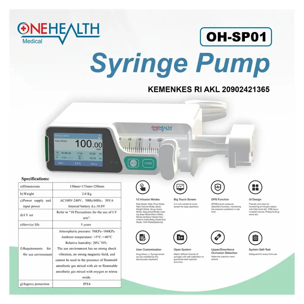 Syringe Pump OneHealth OH-SP01 Touch Screen 3.5"
